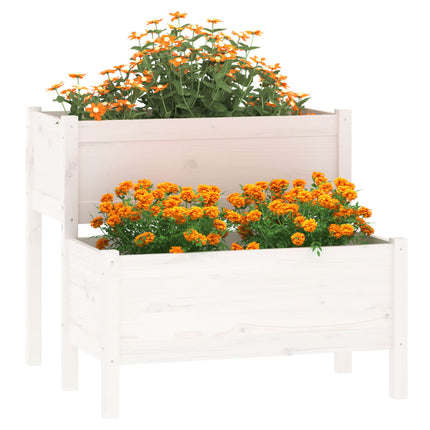 Plantenbak 84,5X84X75 Cm Massief Grenenhout Wit