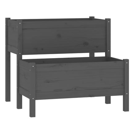Plantenbak 84,5X84X75 Cm Massief Grenenhout Grijs