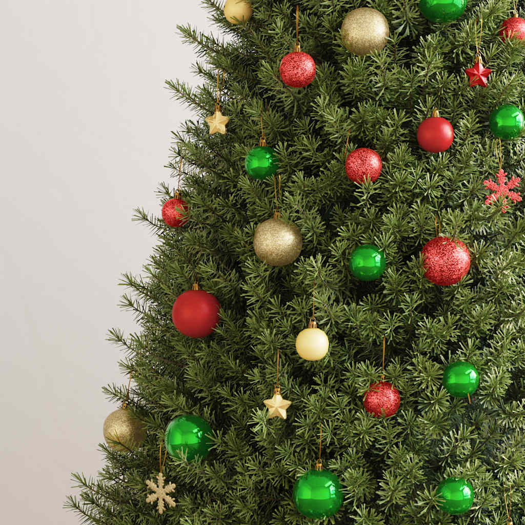 112-delige Kerstballenset polystyreen rood groen en goudkleurig