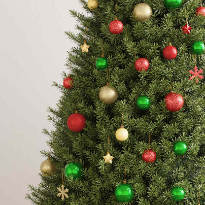 112-delige Kerstballenset polystyreen rood groen en goudkleurig