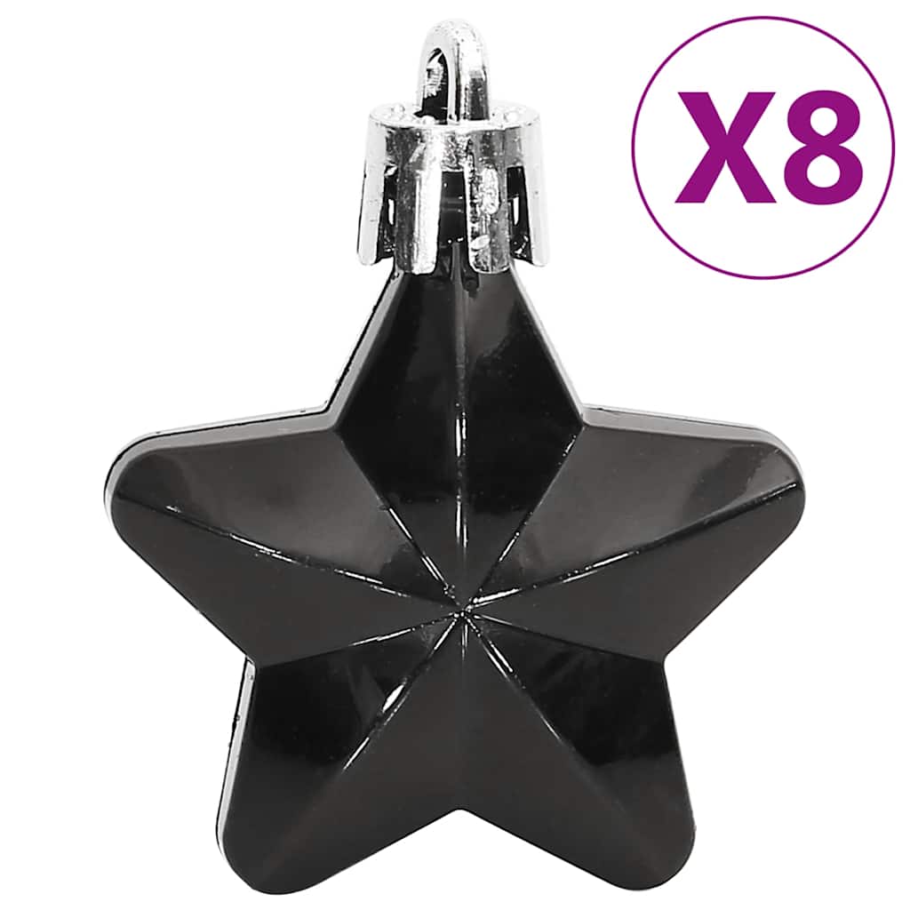 111-delige Kerstballenset polystyreen zwart