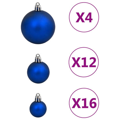111-delige Kerstballenset polystyreen blauw