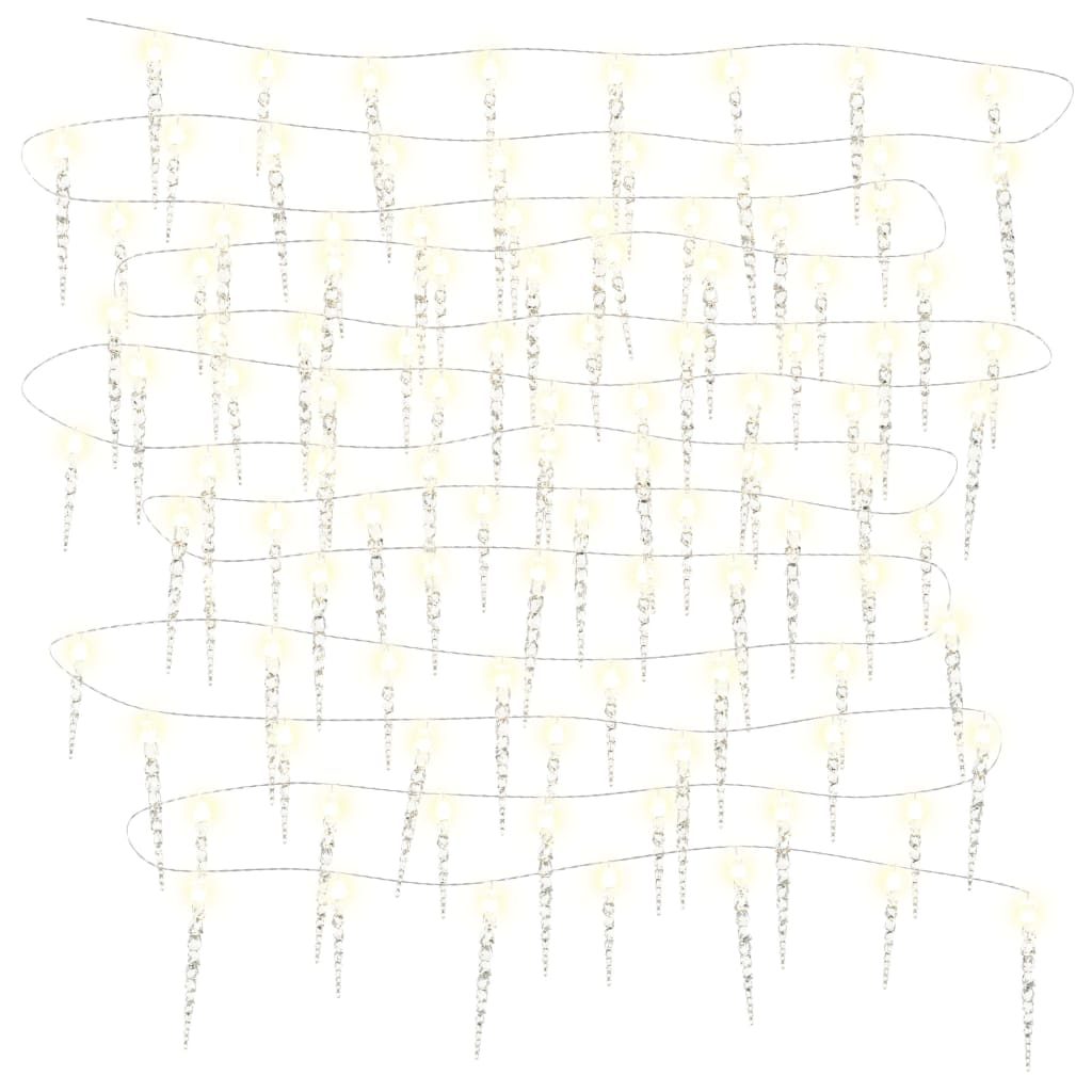 Kerst IJspegellamp 100 LED's Warm Wit 10 m Acryl PVC