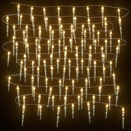 Kerst Ijspegellamp 100 Led's Warm Wit 10 M Acryl Pvc