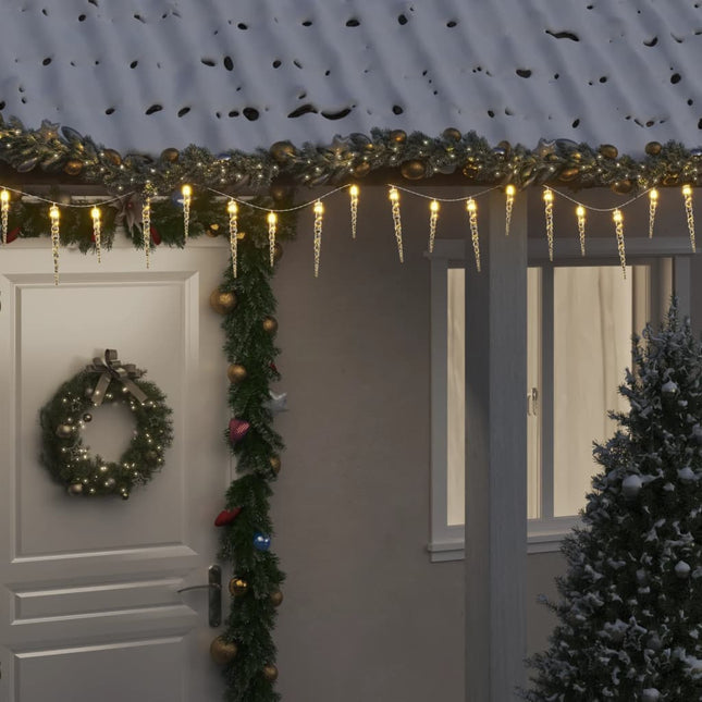 Kerst Ijspegellamp 100 Led's Warm Wit 10 M Acryl Pvc