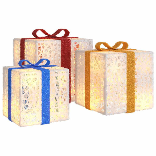 Kerstfiguur Cadeaudoos 3 St Verlicht 64 Warmte Led's