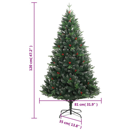 Kunstkerstboom Met Scharnieren En Rode Bessen