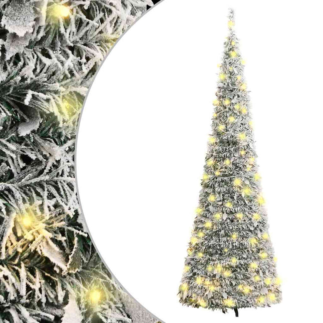 Kunstkerstboom Pop-Up Met Sneeuw 100 Led's