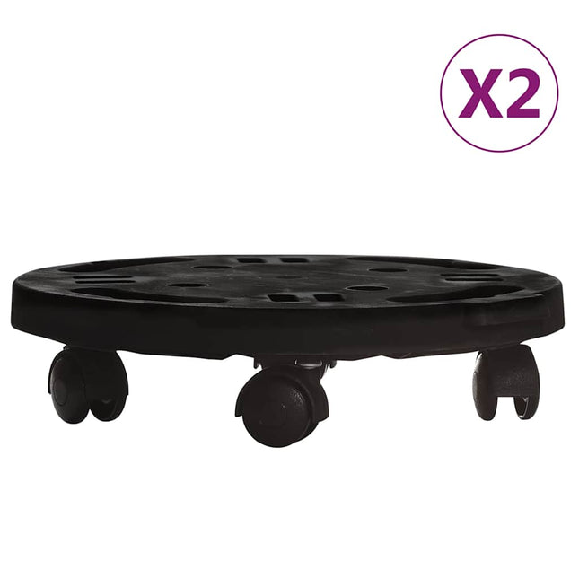 Plantentrolleys Met Wielen 170 Kg Diameter 30 Cm Zwart