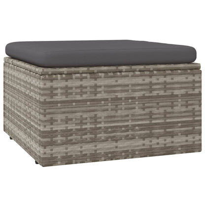 Met Kussen 55X55X30 Cm Poly Rattan Grijs