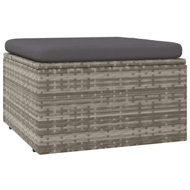 Met Kussen 55X55X30 Cm Poly Rattan Grijs