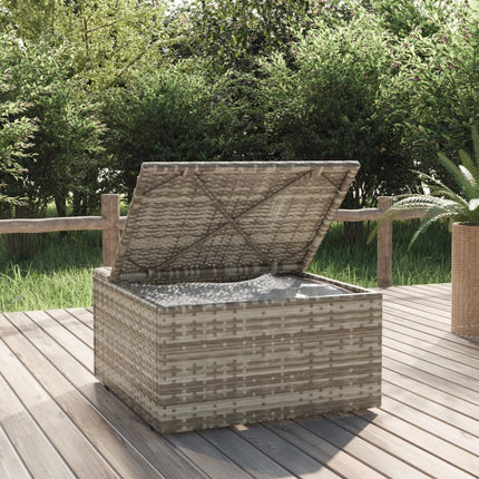 Met Kussen 55X55X30 Cm Poly Rattan Grijs