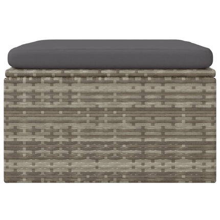 Met Kussen 55X55X30 Cm Poly Rattan Grijs