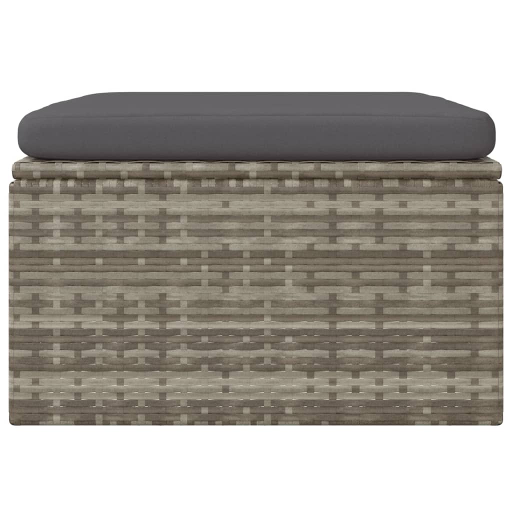 Met Kussen 55X55X30 Cm Poly Rattan Grijs