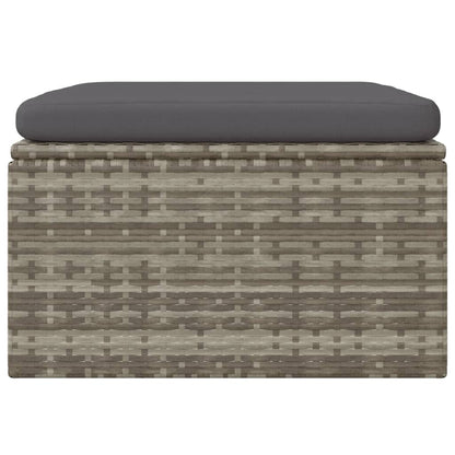 Met Kussen 55X55X30 Cm Poly Rattan Grijs