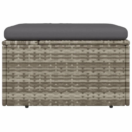 Met Kussen 55X55X30 Cm Poly Rattan Grijs