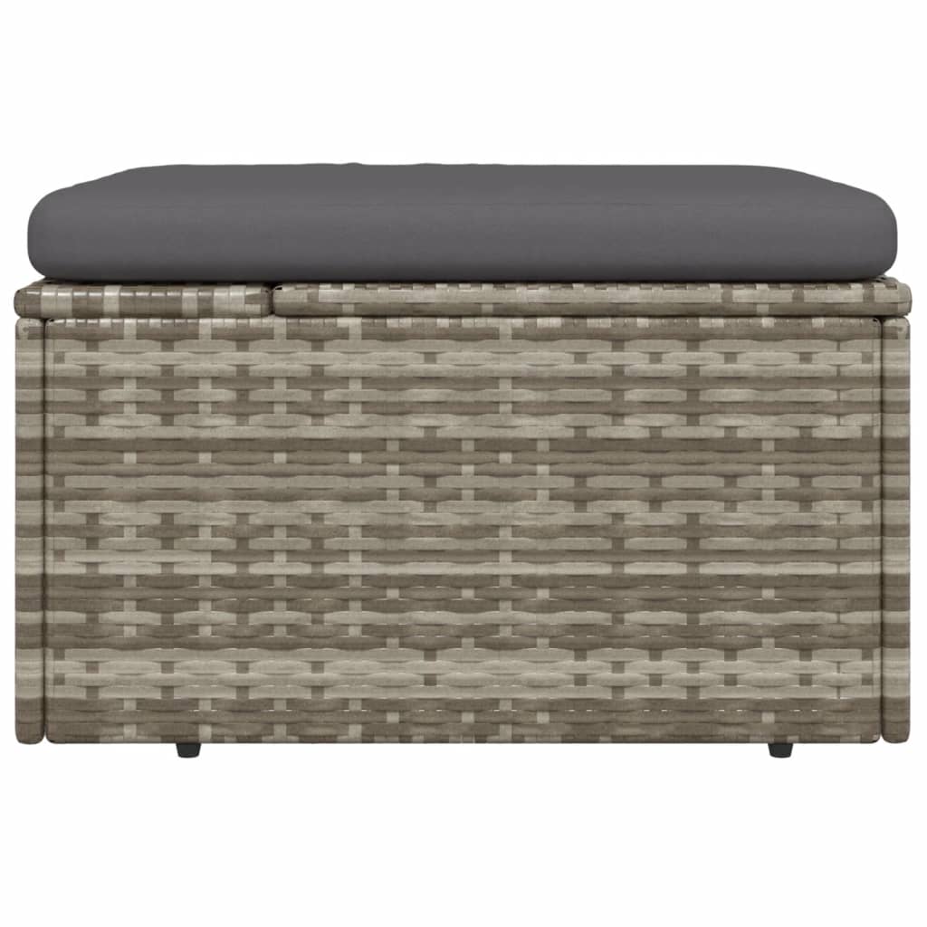 Met Kussen 55X55X30 Cm Poly Rattan Grijs