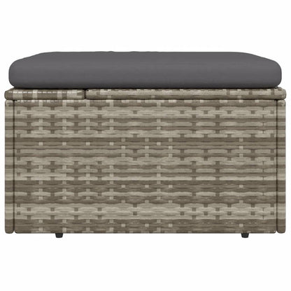 Met Kussen 55X55X30 Cm Poly Rattan Grijs