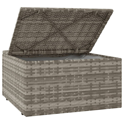 Met Kussen 55X55X30 Cm Poly Rattan Grijs