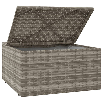 Met Kussen 55X55X30 Cm Poly Rattan Grijs
