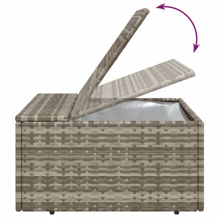 Met Kussen 55X55X30 Cm Poly Rattan Grijs