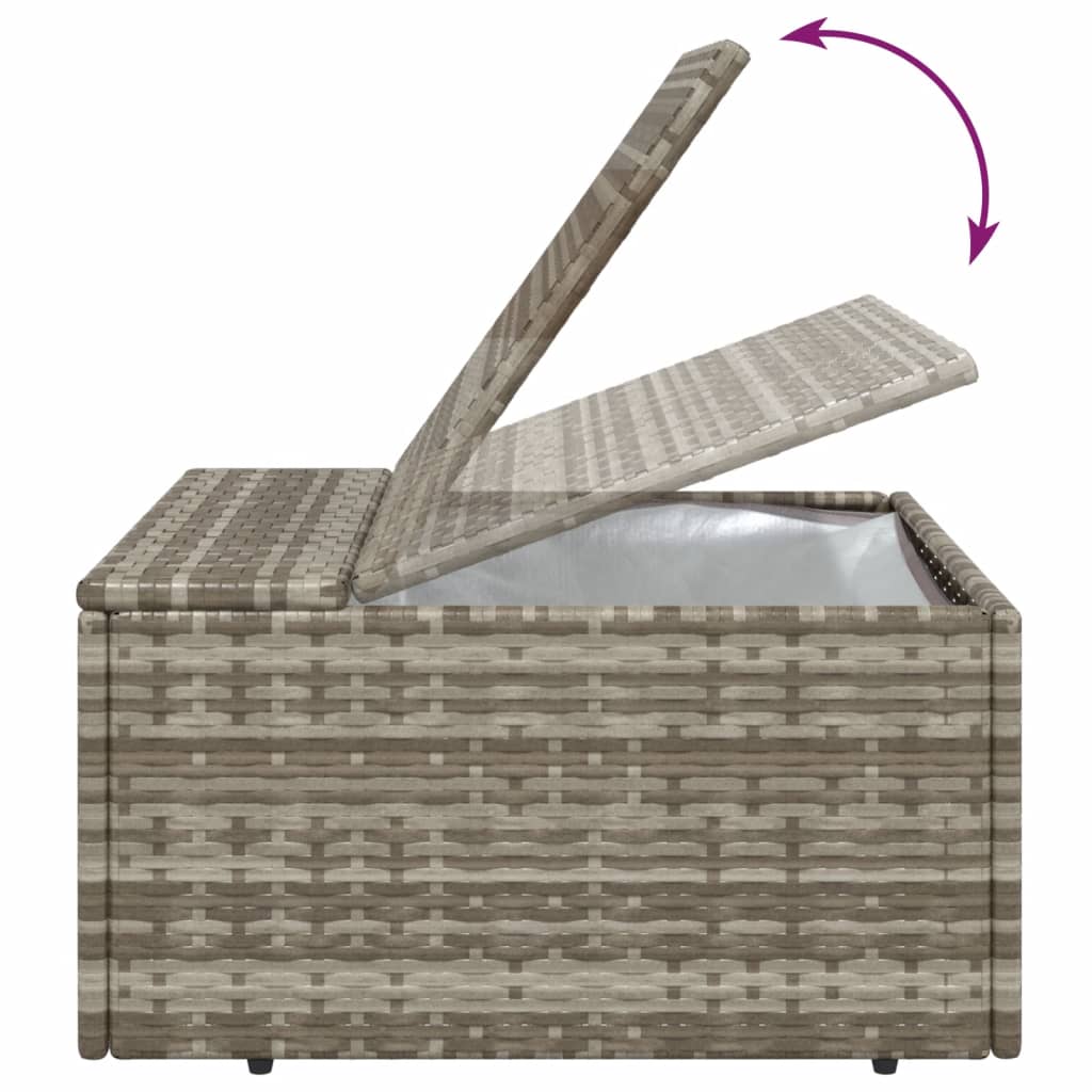 Met Kussen 55X55X30 Cm Poly Rattan Grijs