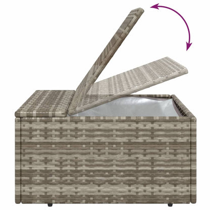 Met Kussen 55X55X30 Cm Poly Rattan Grijs
