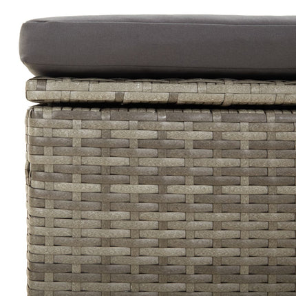 Met Kussen 55X55X30 Cm Poly Rattan Grijs