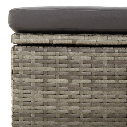 Met Kussen 55X55X30 Cm Poly Rattan Grijs