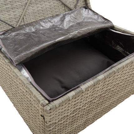 Met Kussen 55X55X30 Cm Poly Rattan Grijs