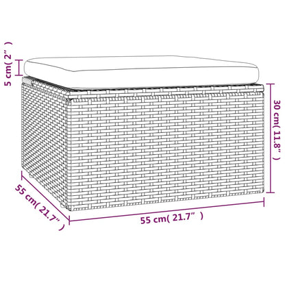 Met Kussen 55X55X30 Cm Poly Rattan Grijs