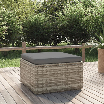 Met Kussen 55X55X30 Cm Poly Rattan Grijs