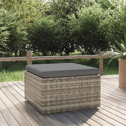 Met Kussen 55X55X30 Cm Poly Rattan Grijs
