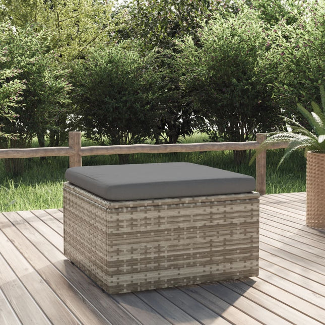 Met Kussen 55X55X30 Cm Poly Rattan Grijs