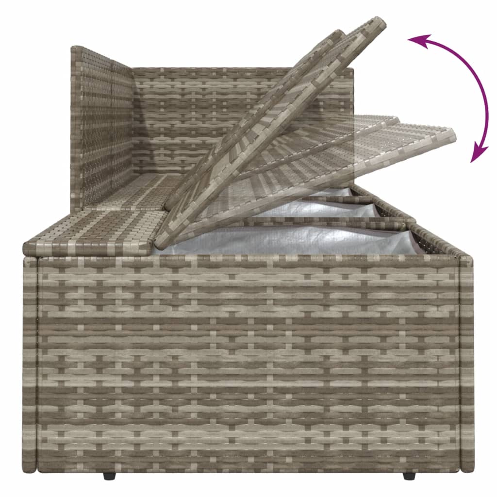 4-Delige Loungeset Met Kussens Poly Rattan Grijs