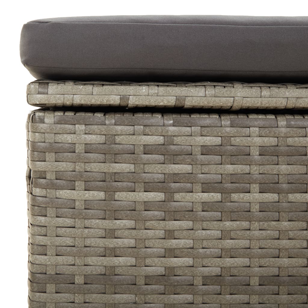 4-Delige Loungeset Met Kussens Poly Rattan Grijs