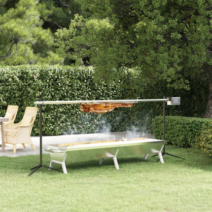 Barbecueplaat 118X42X30,5 Cm Roestvrij Staal Zilverkleurig