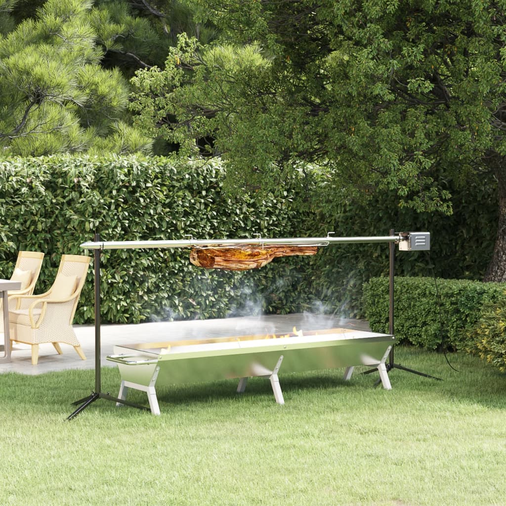 Barbecueplaat 118X42X30,5 Cm Roestvrij Staal Zilverkleurig