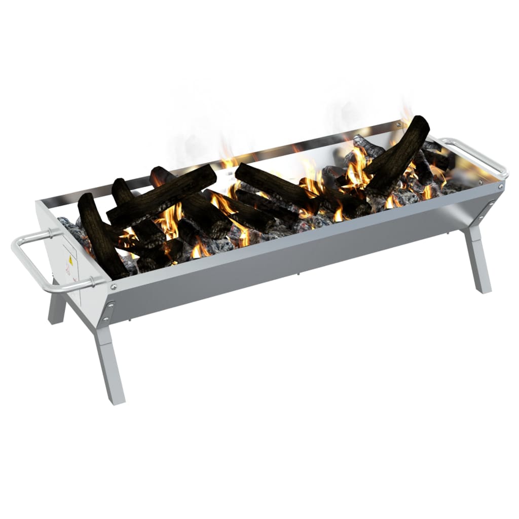 Barbecueplaat 118X42X30,5 Cm Roestvrij Staal Zilverkleurig
