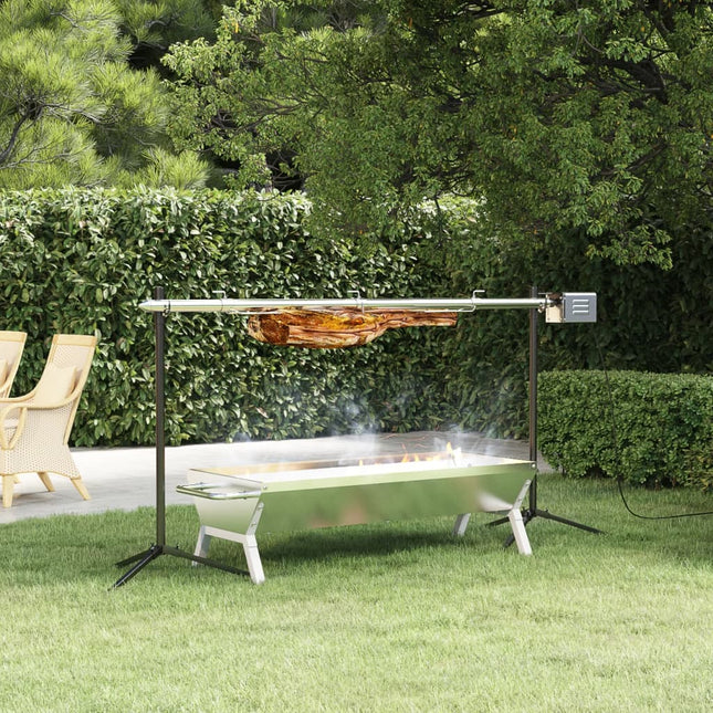 Barbecueplaat 118X42X30,5 Cm Roestvrij Staal Zilverkleurig