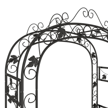 Tuinboog 116X45X240 Cm Staal Zwart Koudwit