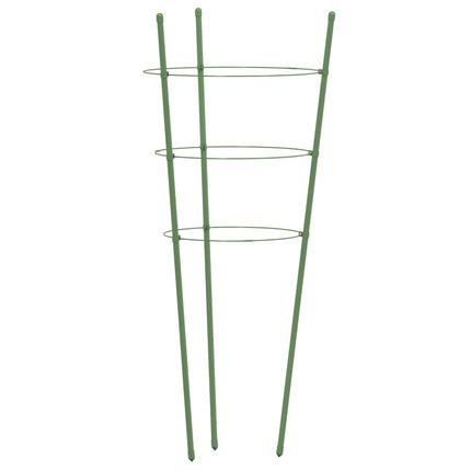 Plantensteunen Met 3 Ringen 45 Cm Staal Groen
