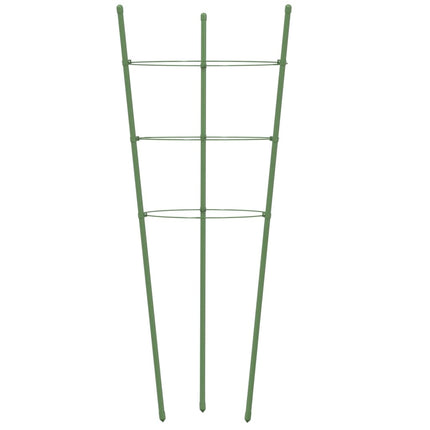 Plantensteunen Met 3 Ringen 45 Cm Staal Groen