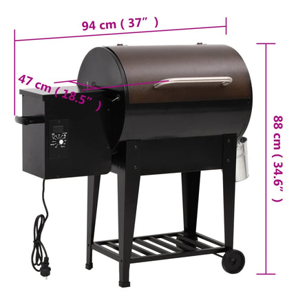 Pelletbarbecue Met Bodemplaat 94 Cm Ijzer Zwart