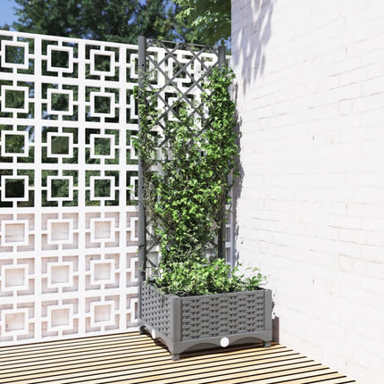 Tuinplantbak Met Schutting En Wielen 40 X 40 X 131,5 Cm