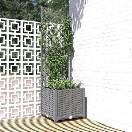 Tuinplantbak Met Schutting En Wielen 40 X 40 X 131,5 Cm