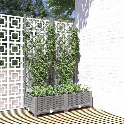 Tuinplantbak Met Schutting En Wielen 40 X 40 X 131,5 Cm