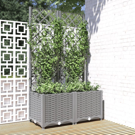 Tuinplantbak Met Schutting En Wielen 40 X 40 X 131,5 Cm