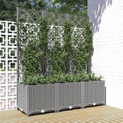 Tuinplantbak Met Schutting En Wielen 40 X 40 X 131,5 Cm
