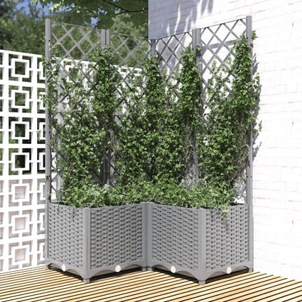 Tuinplantbak Met Schutting En Wielen 40 X 40 X 131,5 Cm